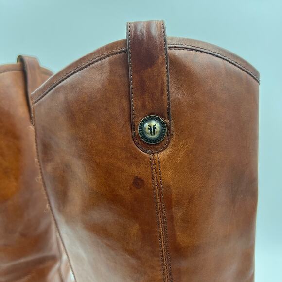 Frye Cox Knee High Leather Boots Cognac Brown Tall Equestrian - Picture 4 of 10